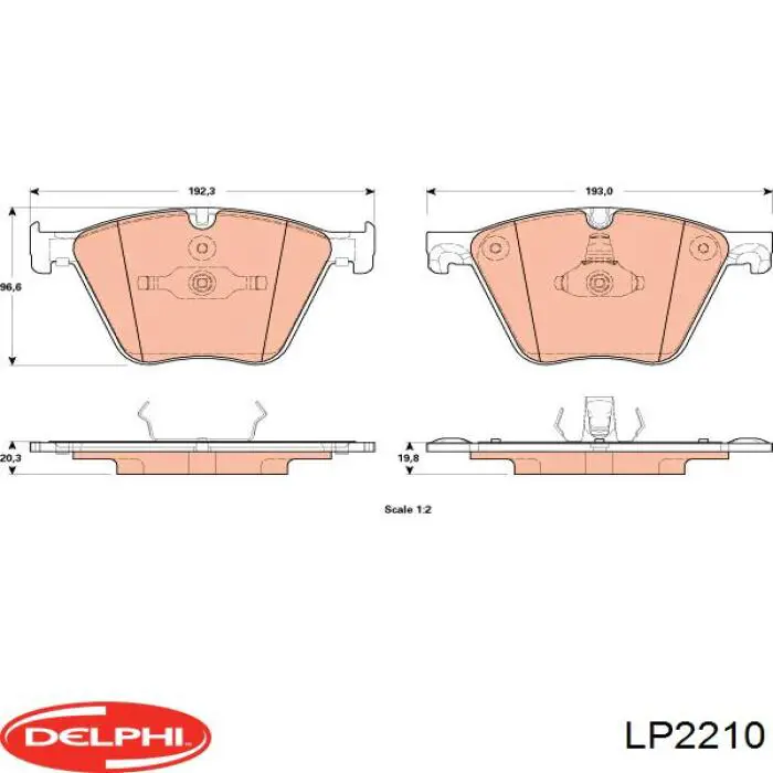 LP2210 Delphi колодки тормозные передние дисковые