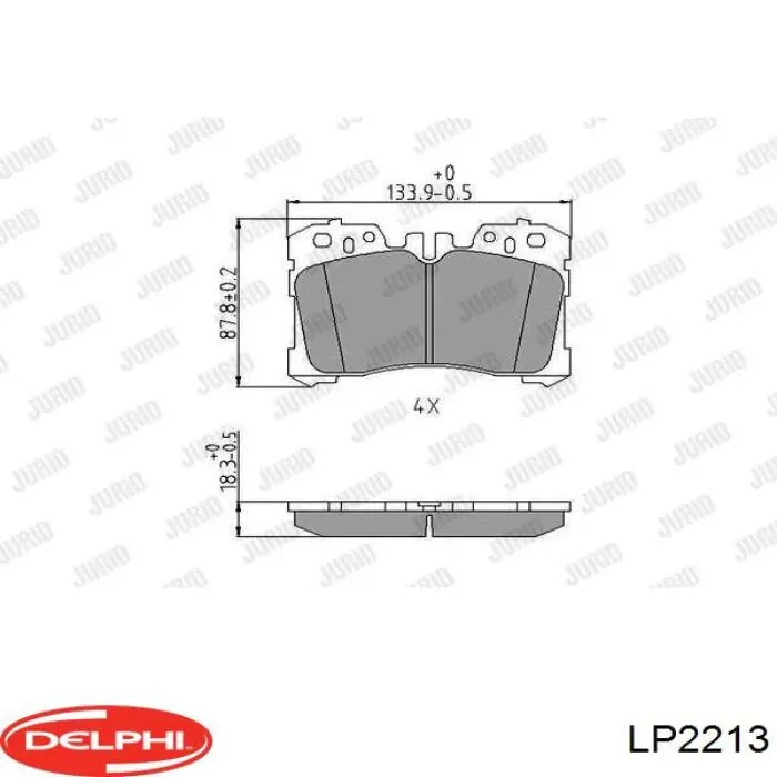 Передние тормозные колодки LP2213 Delphi