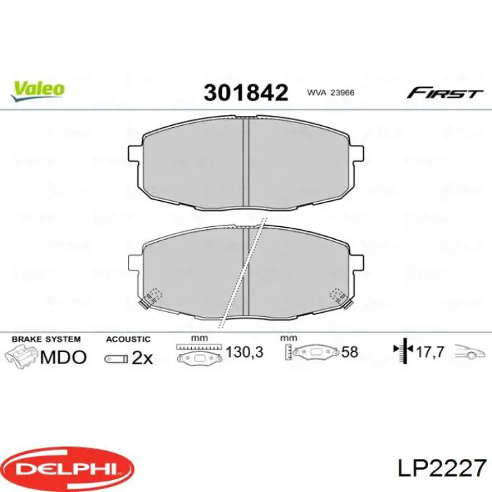 Купить LP2227 Delphi Колодки тормозные