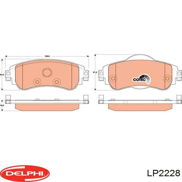LP2228 Delphi колодки тормозные передние дисковые