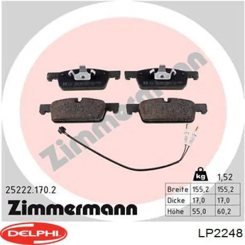 Купить LP2248 Delphi Колодки тормозные