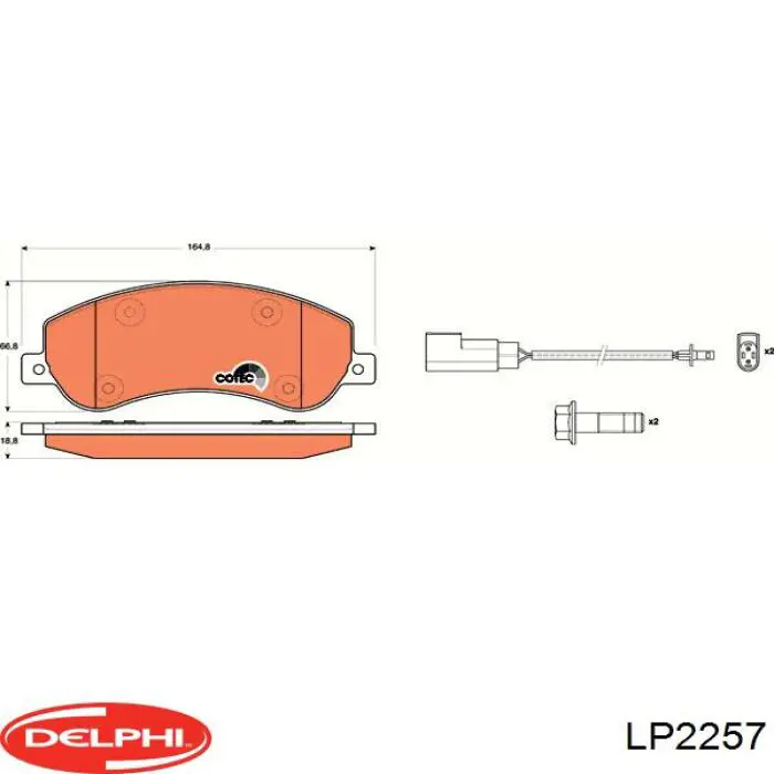 Передние тормозные колодки LP2257 Delphi