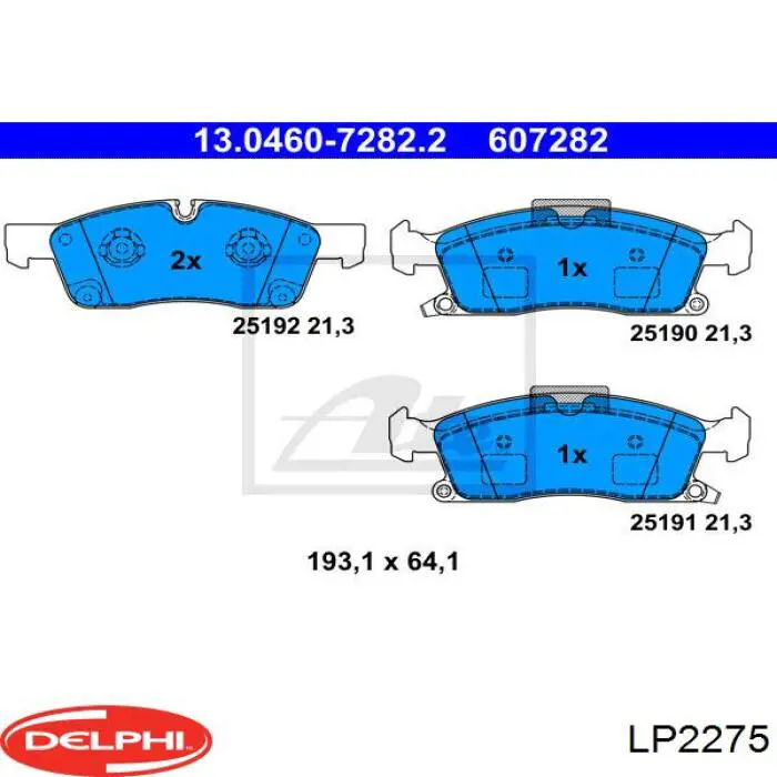 Передние тормозные колодки LP2275 Delphi