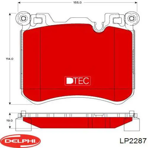 LP2287 Delphi колодки тормозные передние дисковые
