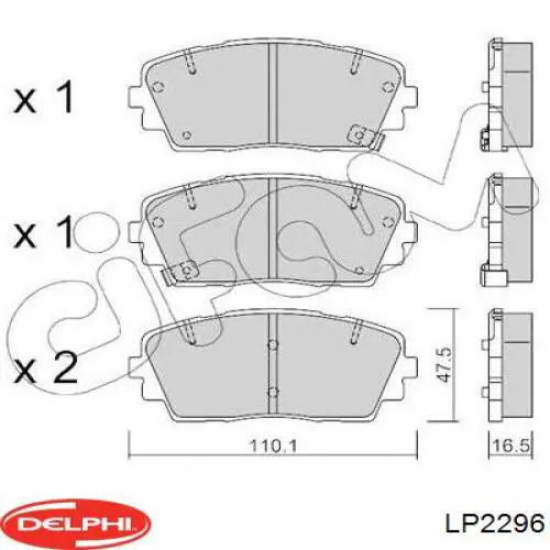 Купить LP2296 Delphi Колодки тормозные