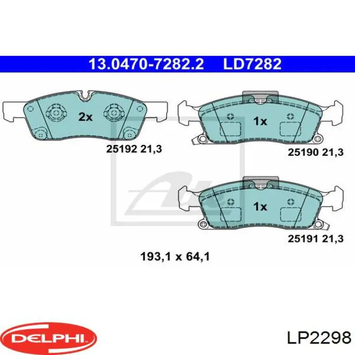 Передние тормозные колодки LP2298 Delphi