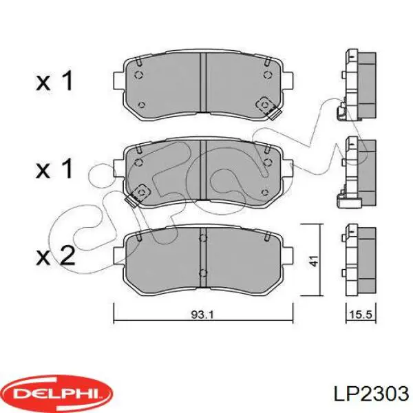 Купить LP2303 Delphi Колодки тормозные задние, дисковые