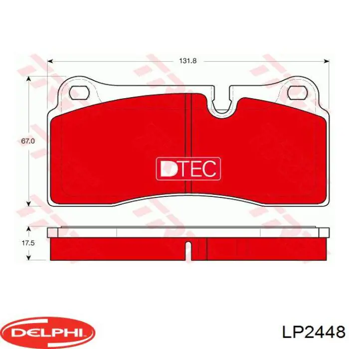 Колодки дисковые  Delphi LP2448 цена, от 43.17 USD