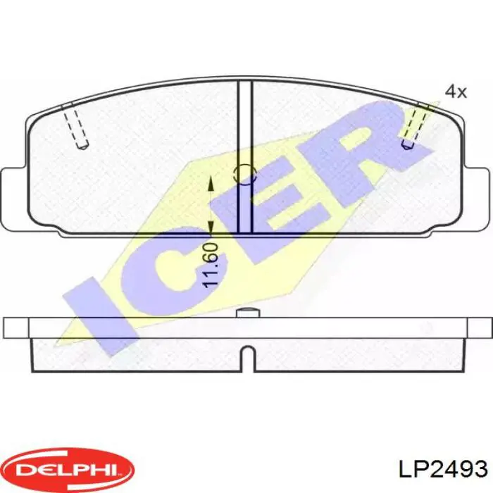 Купить LP2493 Delphi Колодки тормозные задние, дисковые