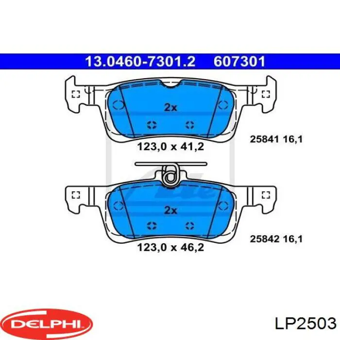 Задние тормозные колодки LP2503 Delphi