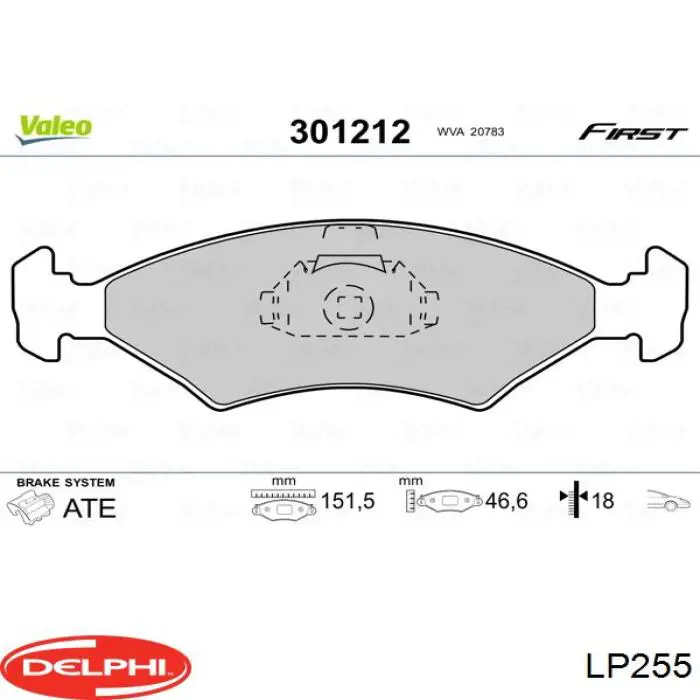 Купить LP255 Delphi Колодки тормозные