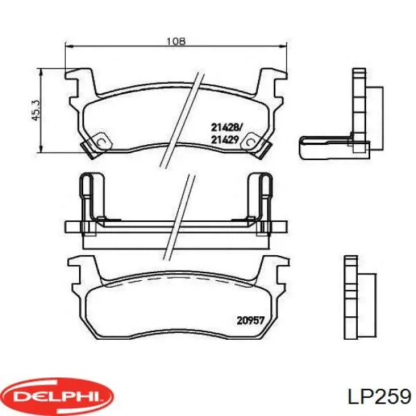 Колодки Delphi LP259 цена, от 16.62 USD