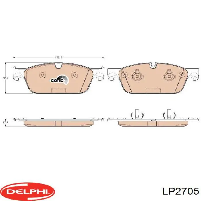 Передние тормозные колодки LP2705 Delphi