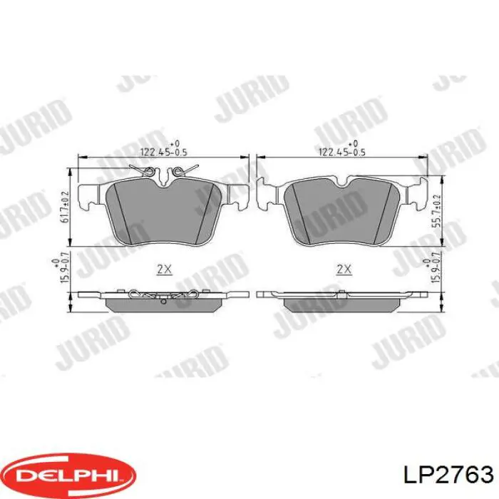 Pastillas de freno traseras LP2763 Delphi