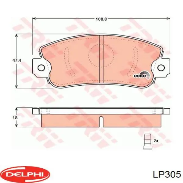 Тормозные колодки Delphi LP305