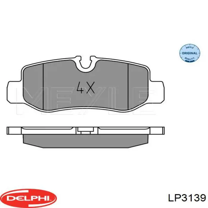 Задние тормозные колодки LP3139 Delphi