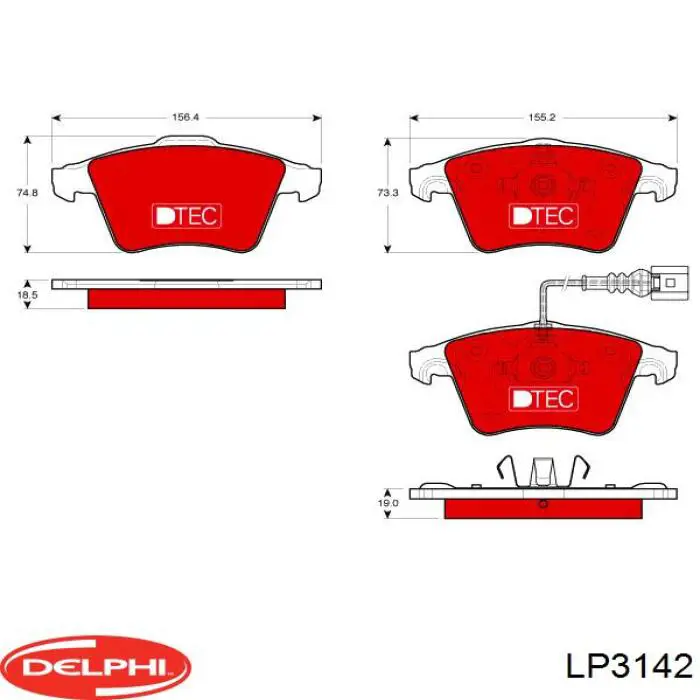 LP3142 Delphi колодки тормозные передние дисковые