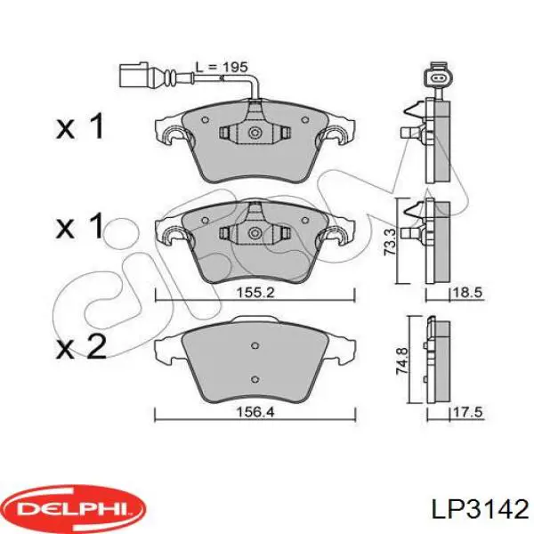 7L6698151F VAG Колодки передние
