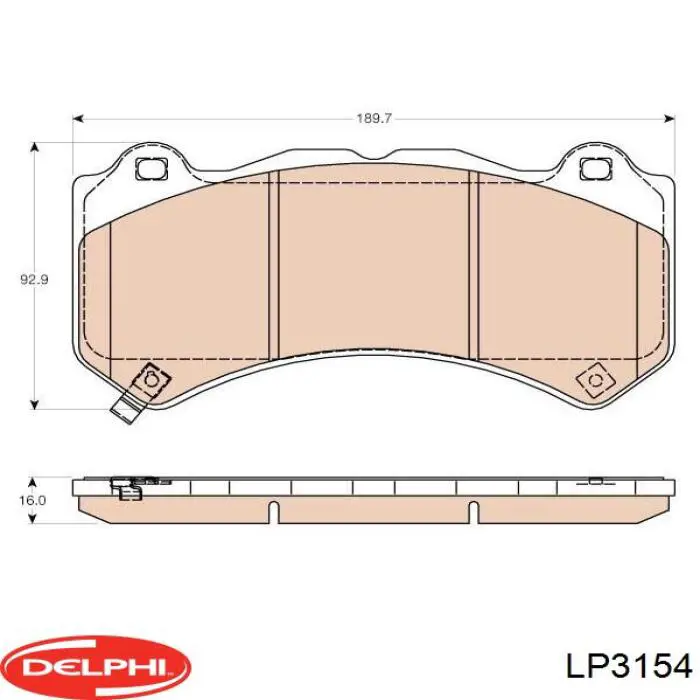 Передние тормозные колодки LP3154 Delphi