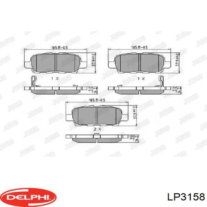 Задние дисковые колодки Delphi LP3158