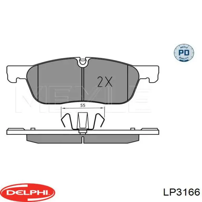 Передние тормозные колодки LP3166 Delphi