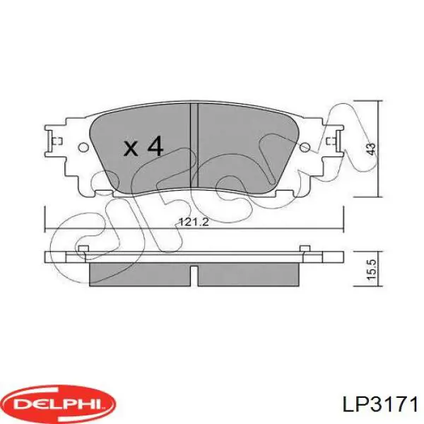 Купить LP3171 Delphi Колодки тормозные задние, дисковые