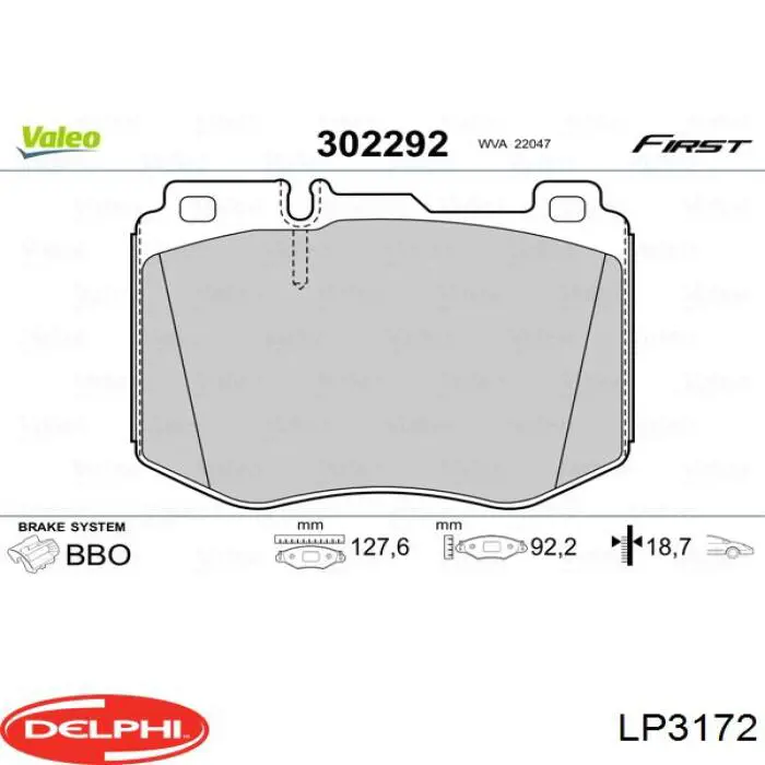 Купить LP3172 Delphi Колодки тормозные