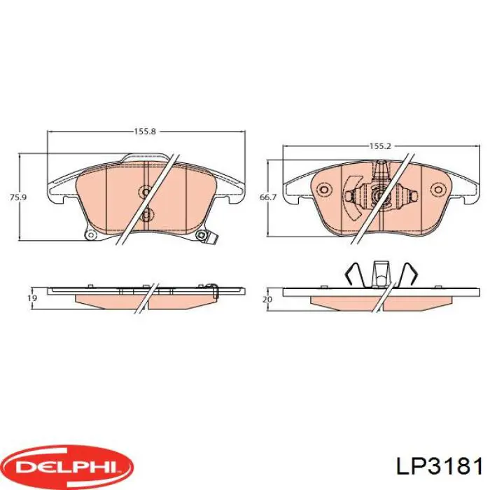 LP3181 Delphi Колодки передние