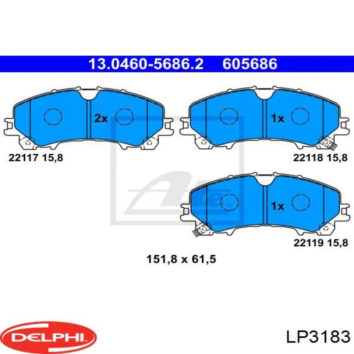Купить LP3183 Delphi Колодки тормозные