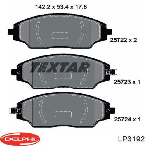 Колодки Delphi LP3192 цена, от 28.59 USD