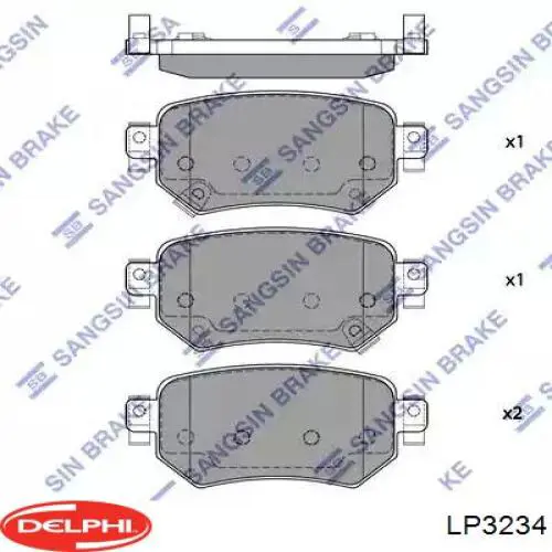 Задние тормозные колодки LP3234 Delphi