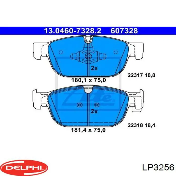 Колодки Delphi LP3256 цена, от 54.44 USD
