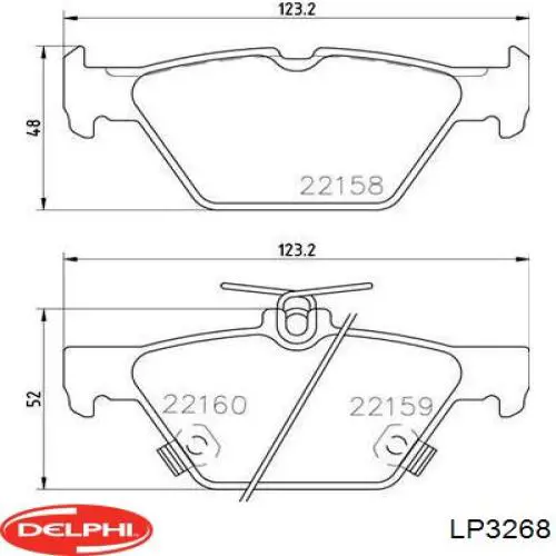 Задние тормозные колодки LP3268 Delphi