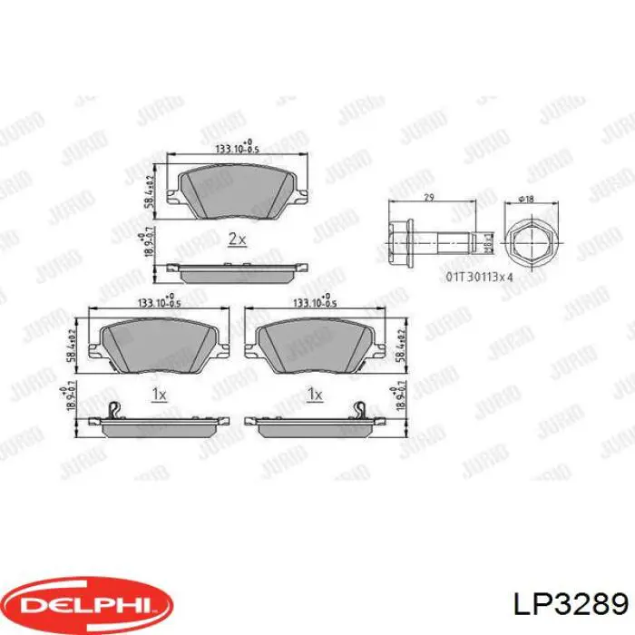 Купить LP3289 Delphi Колодки тормозные
