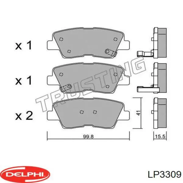 Колодки дисковые  Delphi LP3309 цена, от 26.96 USD
