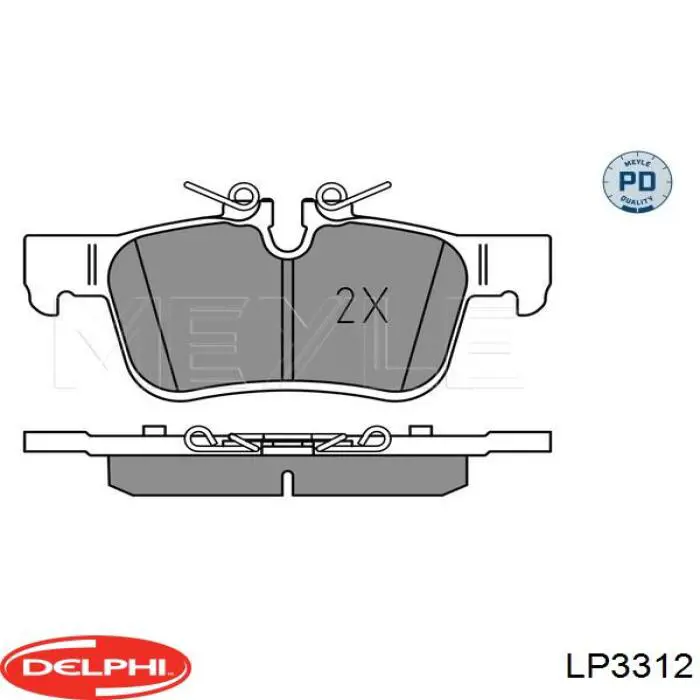 Задние тормозные колодки LP3312 Delphi