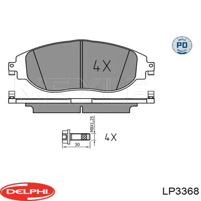 Передние тормозные колодки LP3368 Delphi