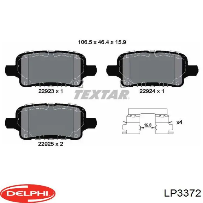 Купить LP3372 Delphi Колодки тормозные задние, дисковые