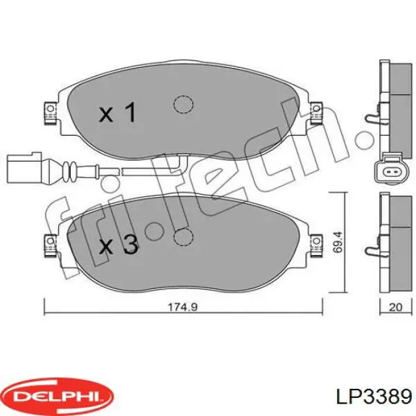 LP3389 Delphi Колодки передние