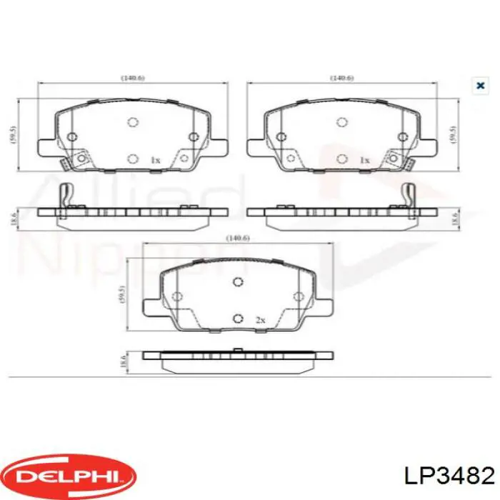 LP3482 Delphi колодки тормозные передние дисковые