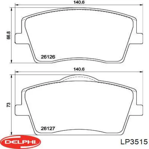 Колодки Delphi LP3515 цена, от 55.41 USD
