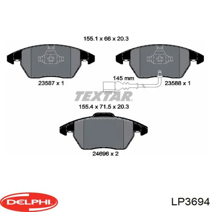 LP3694 Delphi Колодки передние