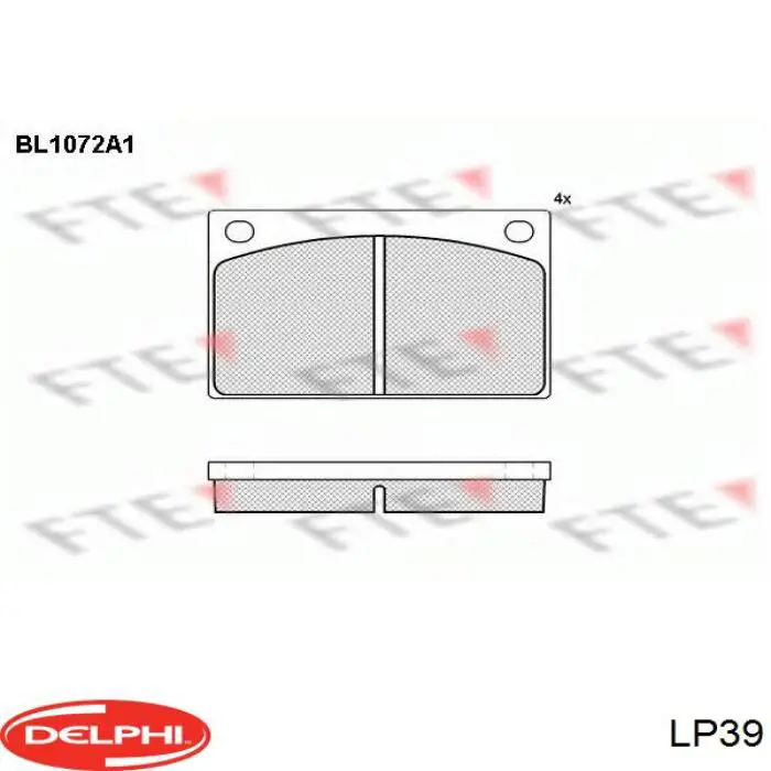Купить LP39 Delphi Колодки тормозные