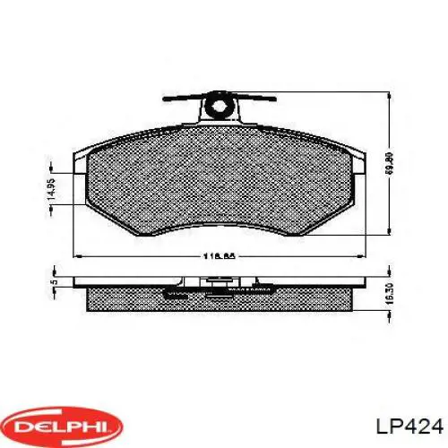 Передние тормозные колодки LP424 Delphi