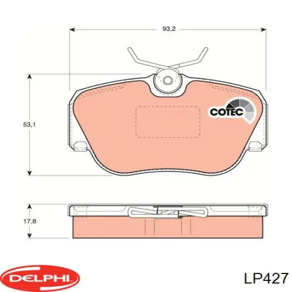 Передние тормозные колодки LP427 Delphi