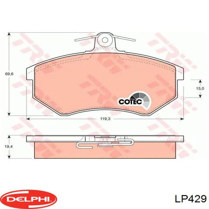 Тормозные колодки Delphi LP429