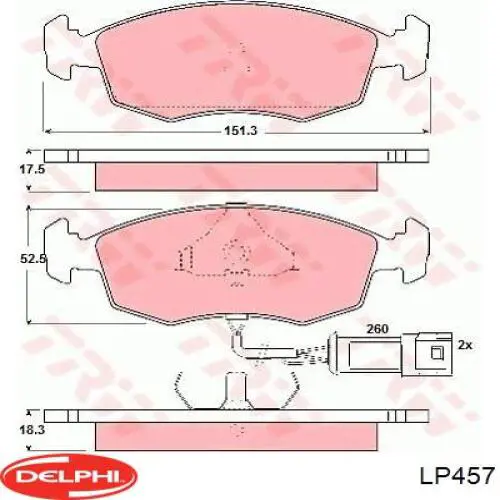 Купить LP457 Delphi Колодки тормозные