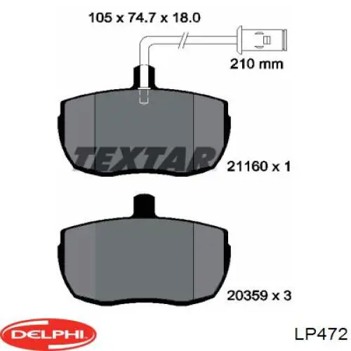 LP472 Delphi Колодки передние