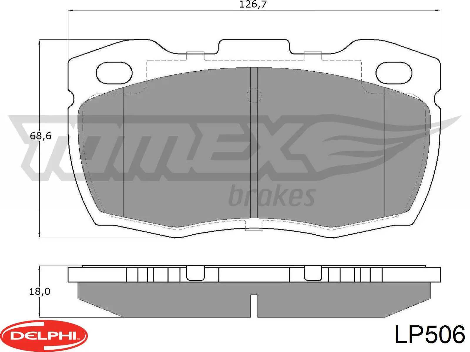 Передние тормозные колодки LP506 Delphi