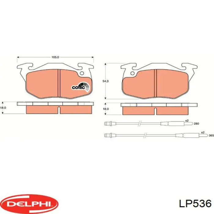 Купить LP536 Delphi Колодки тормозные